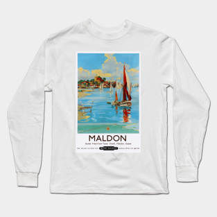 Vintage British Railways Travel Poster for Maldon Long Sleeve T-Shirt